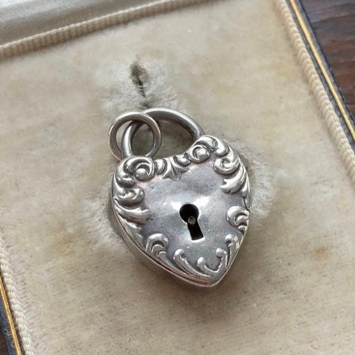 Vintage Heart Lock Key Charm Bracelet Padlock Sweetheart 